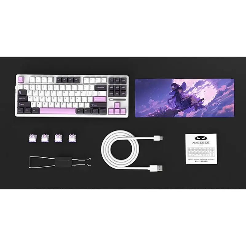 Клавиатура MageGee Light 87 USB Ivory White Switch Purple Jade (6971969728745-UA) - фото 12
