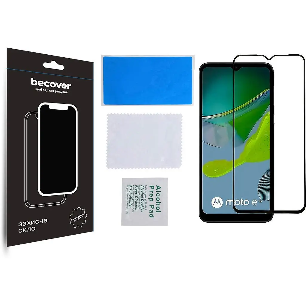 Захисне скло BeCover для Motorola Moto E13 Black (708843) - фото 2