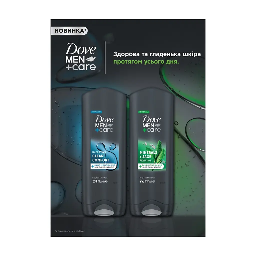 Гель для душу Dove Men+Care Чистота та комфорт 400 мл (8717644683149/8720181313448) - фото 3