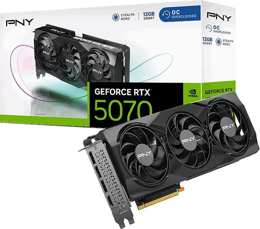 Відеокарта PNY RTX 5070 12GB Overclocked Triple Fan (VCG507012TFXPB1-O) (GDDR7, 192 bit, PCI-E v5.0 x16) - фото 8