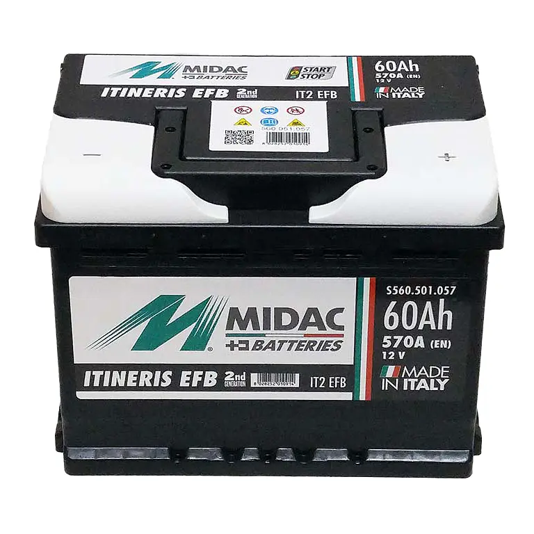Аккумулятор 6СТ-60 MIDAC ITINERIS EFB START STOP, 12V, 60Ah, R EN570А - фото 2