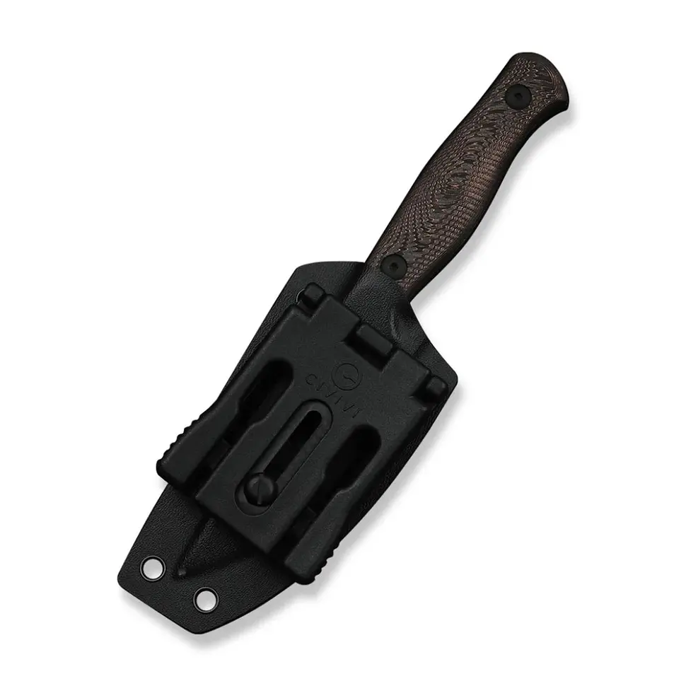 Ніж фіксований туристичний Weknife Notchline, (8.7 см) CPM S35VN /Carbon Fiber мідний з чохлом - фото 8