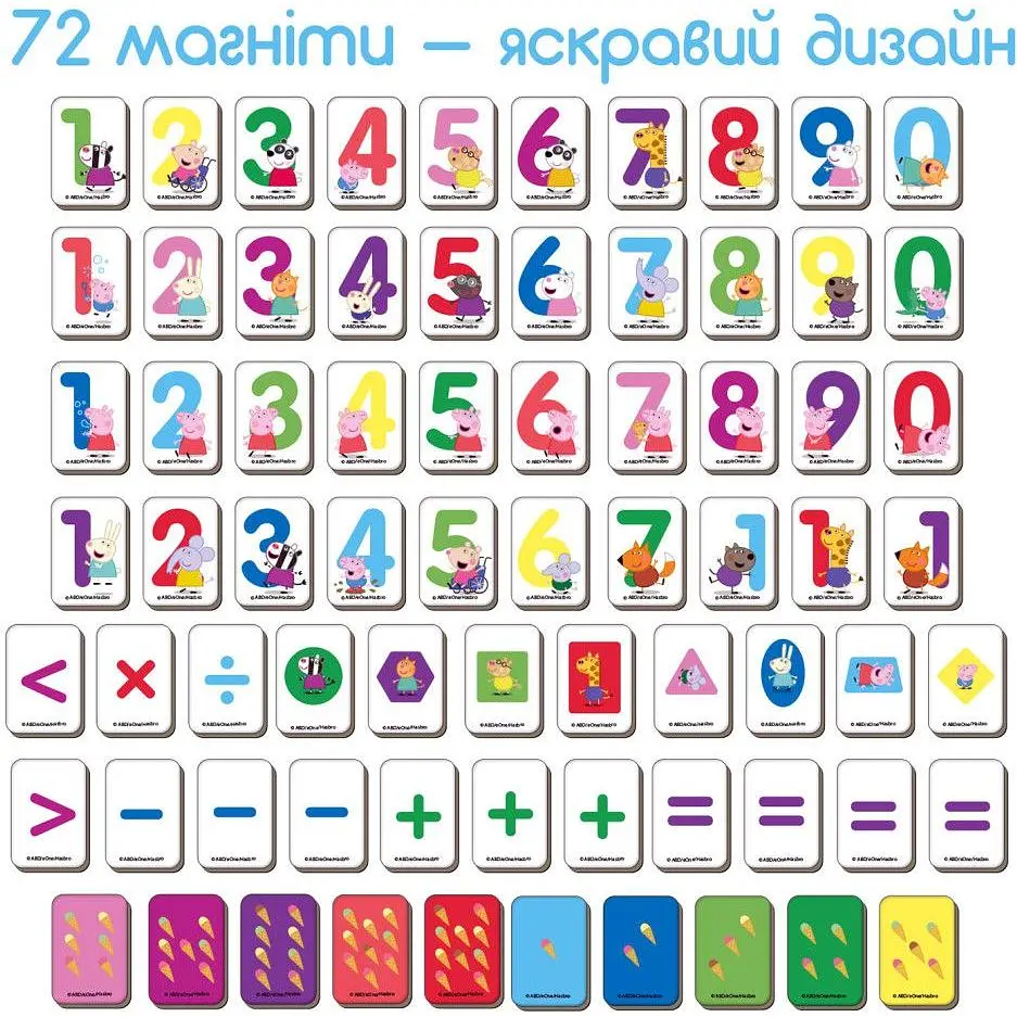 Набір магнітів Magdum Свинка Пеппа Математика ME 5031-11 - фото 3