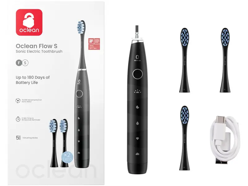 Електрична зубна щітка Oclean Flow S Electric Toothbrush Black - фото 3