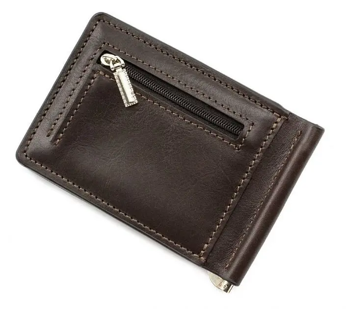 Стильный мужской зажим для денег из кожи GRANDE PELLE 12х8х1 см acs0024474 - фото 3