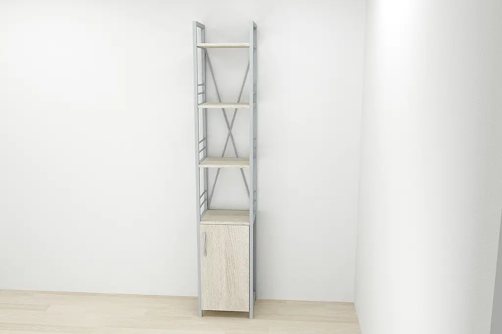 Этажерка 4/34 Ferrum-decor Серии Конект с тумбой 179x34x28 Серый ДСП Сонома (FRD-104480) - фото 2