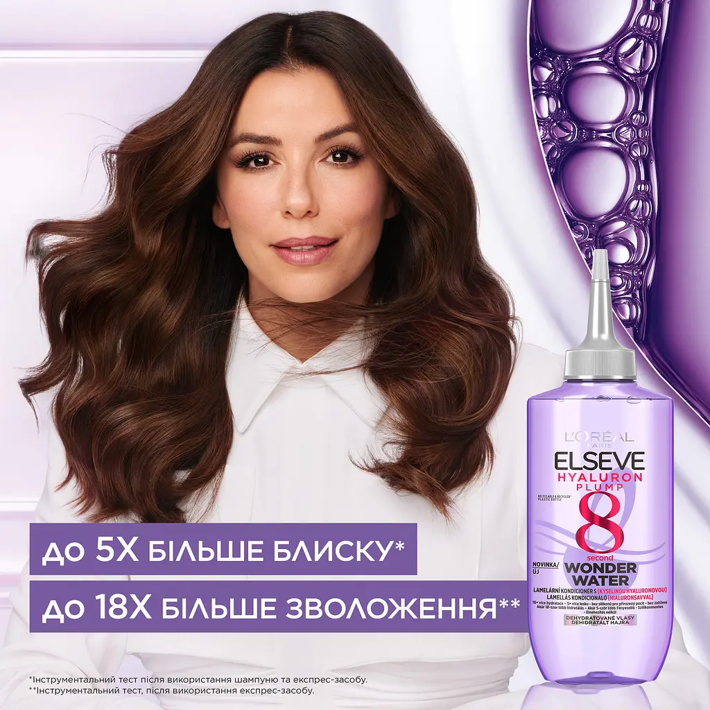 Рідкий експрес-засіб L'Oreal Paris Elseve Hyaluron Plump Wonder Water з ефектом ламінації 200 мл (AA586500) - фото 6