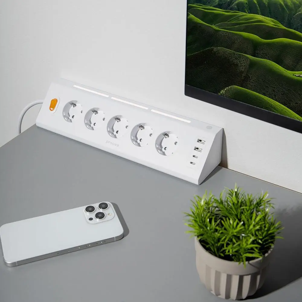 Сетевой фильтр Proove Prism Socket (5xAC + 2xType-C + 2xUSB) 1,6 м белый (PSPS25002202) - фото 7