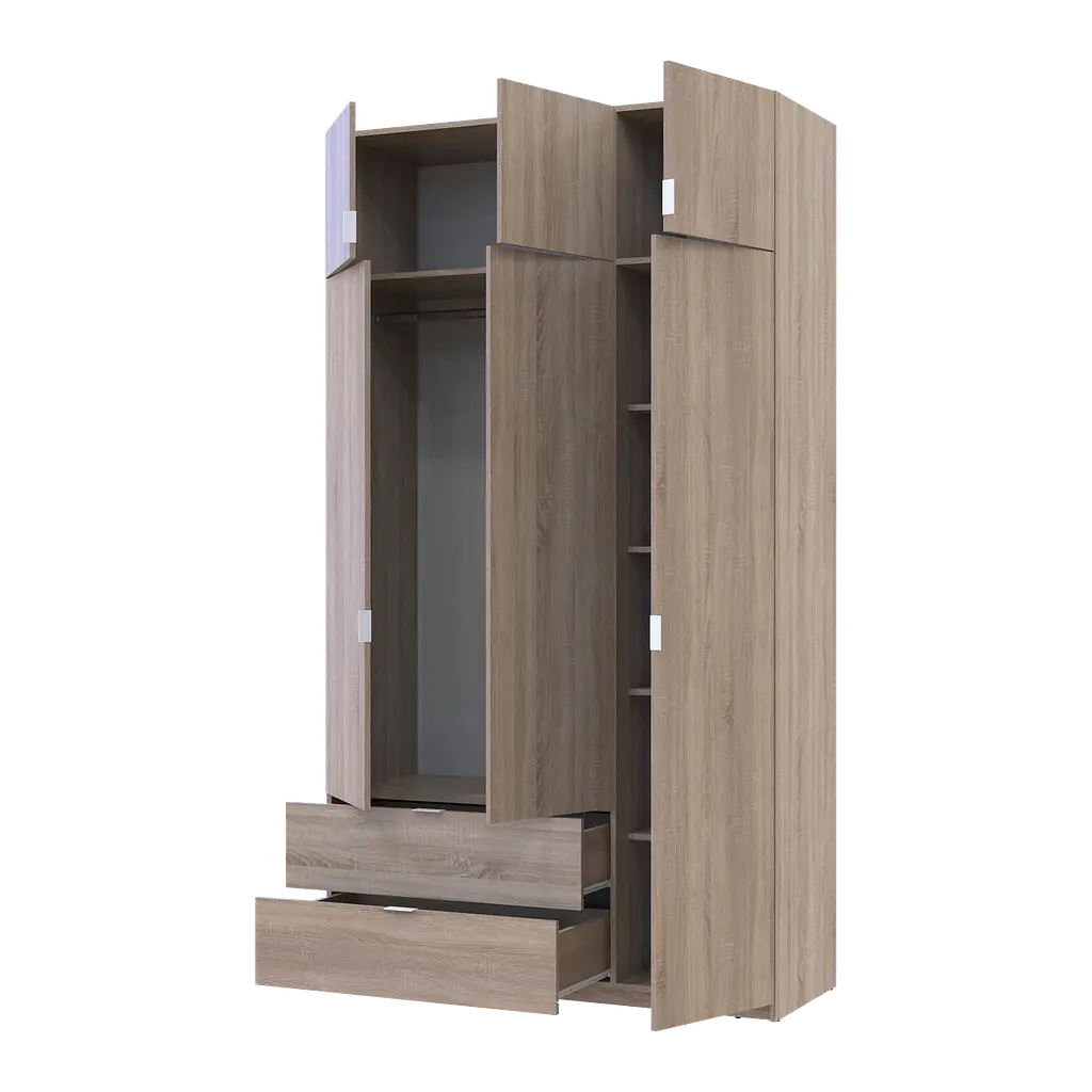 Шафа для одягу Doros Лукас Дуб Сонома 3ДСП 135х50х240 (80737803) - фото 5
