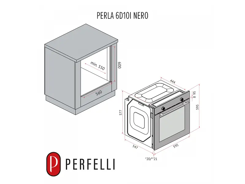Духовка електрична Perfelli PERLA 6D10I NERO - фото 7