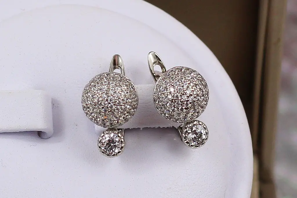 Сережки Xuping Jewelry Бристоль 1.4 см сріблясті - фото 2
