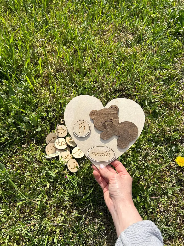 Дерев’яна метрика для фото малюка по місяцях - фото 3