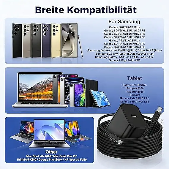 Зарядний адаптер USB-C 45W з кабелем 2 м для Samsung Galaxy Ultra - фото 4