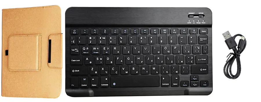 Чохол-підставка універсальна з Bluetooth клавіатурою для планшетів (9.5", 9.6", 9.7", 10", 10.1"), Gold - фото 5