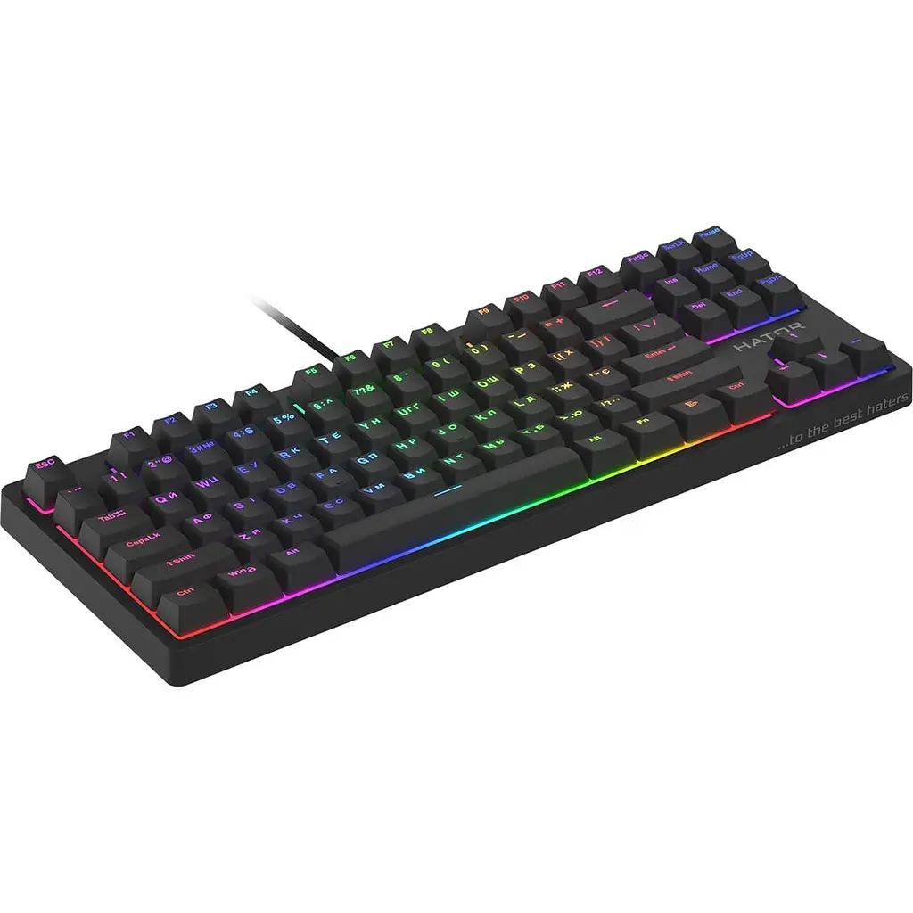 Клавіатура HATOR Rockfall 2 Mecha TKL orange RGB USB Black (HTK-520) - фото 2
