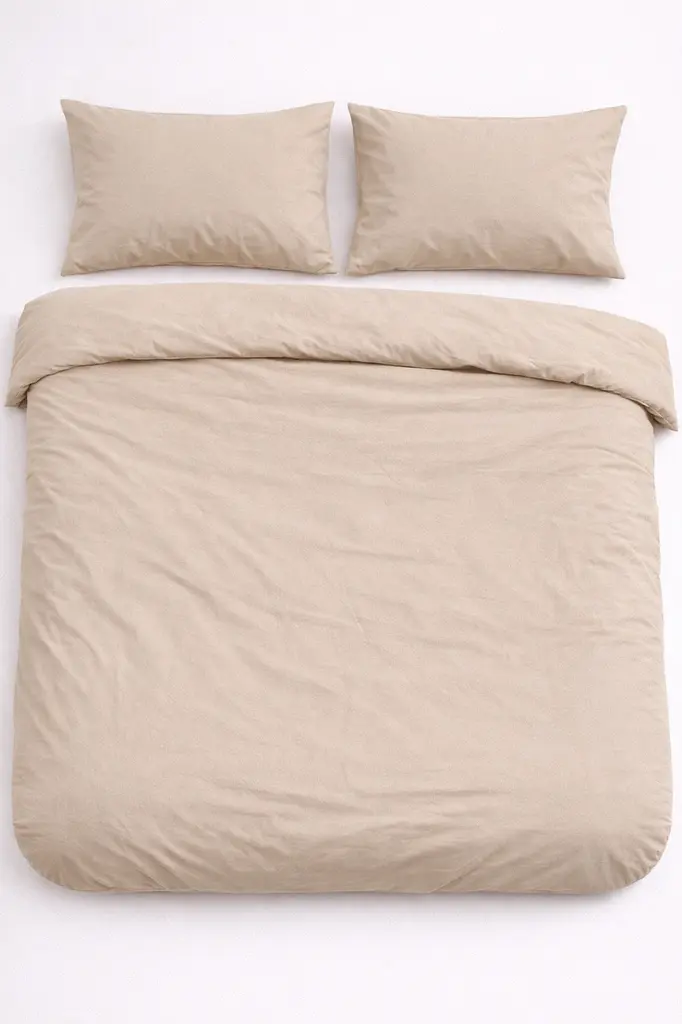 Підковдра на блискавці Ecotton Євро 210х215 см фланель з бавовни Beige світло-бежевий (25557)