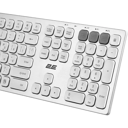 Клавиатура беспроводная 2E KS270 Silver/White (2E-KS270WBWH_UA) - фото 2