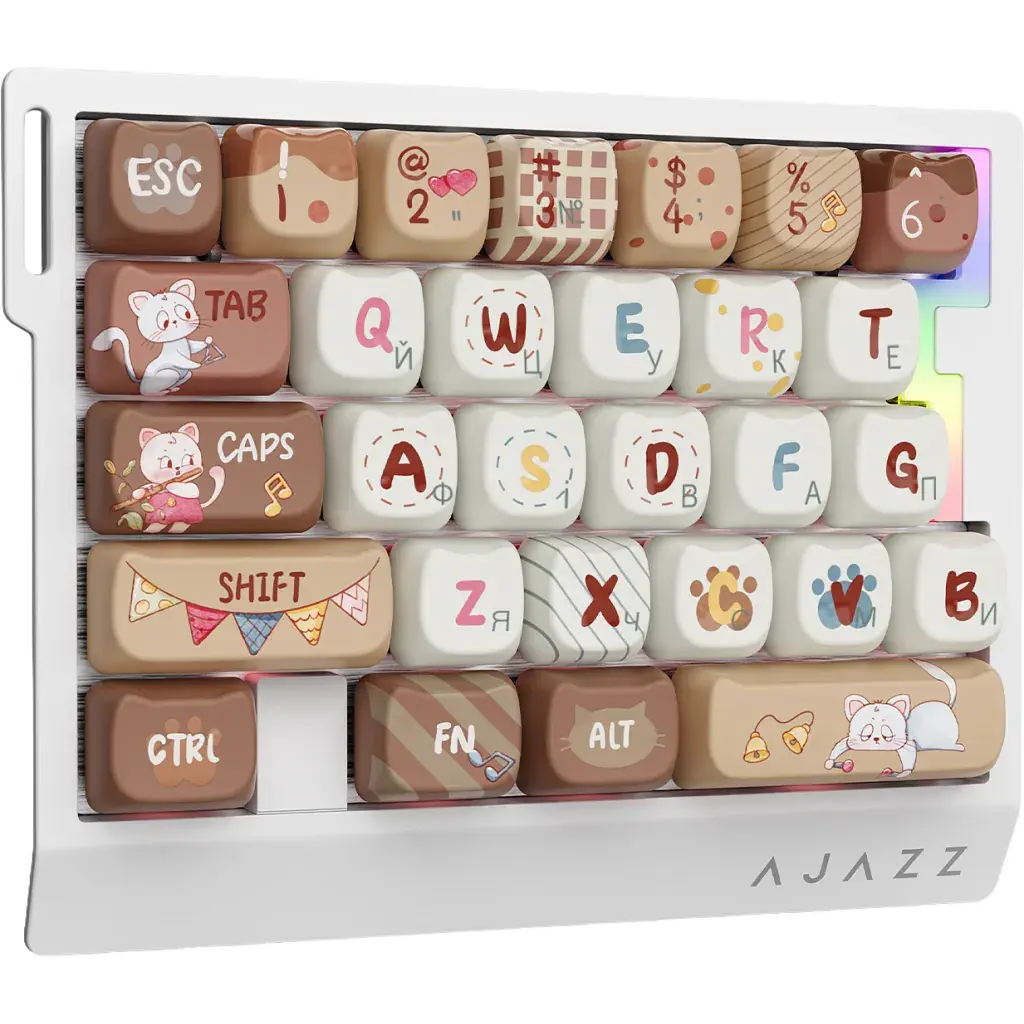 Клавіатура Ajazz AK029 Meow Magnetic Switch USB UA Beige (AK029-M-Y) - фото 3