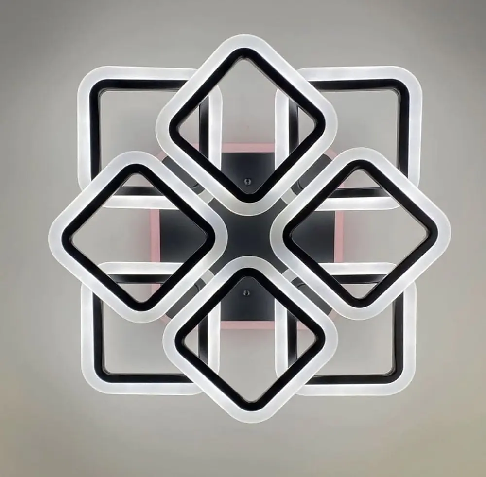 LED люстра на 4+4 рожка квадратной формы Line.F A 2400/4+4S RGB BK - фото 7