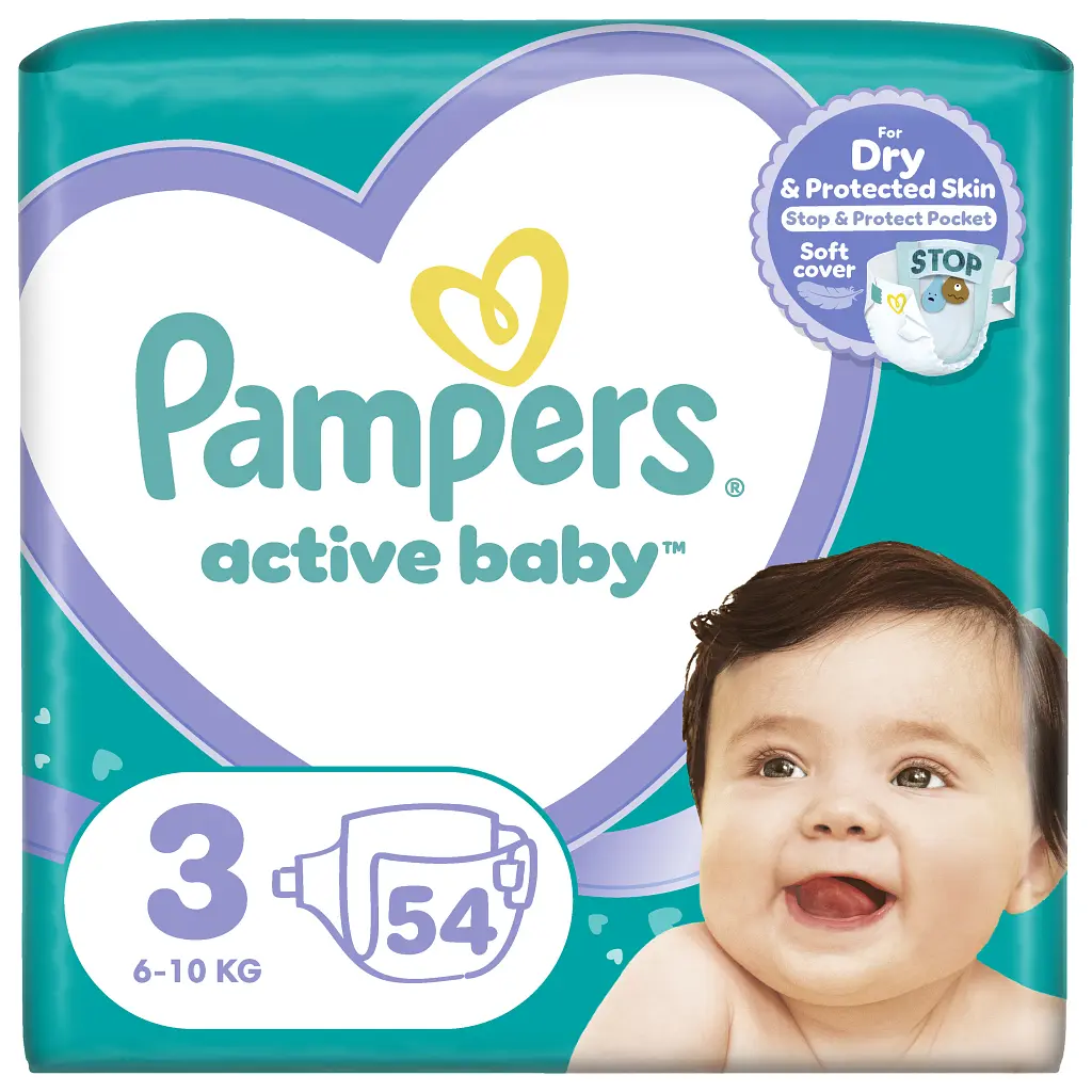 Підгузки Pampers Active Baby Розмір 3 (6-10 кг) 54 шт (8001090948977)