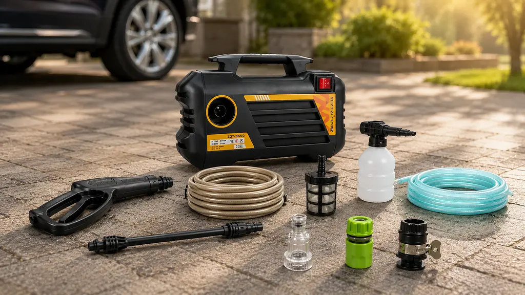 Мийка високого тиску MKA-01 220 V / Автомийка високого тиску / Портативний водяний пістолет, комплект, очисник для підлоги, полив - фото 3