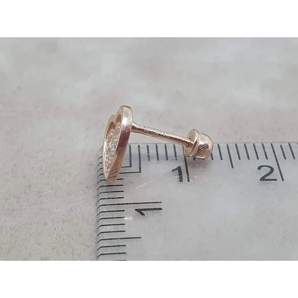 Золотая моносерьга/сережка для пирсинга хеликса Ameris Сердечко. 210105 - фото 5