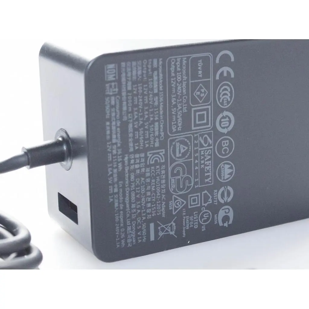 Блок живлення до планшета Microsoft 43W 12В, 3.6А, разъем 5-pin special + USB (model 1536 / A40218) - фото 4