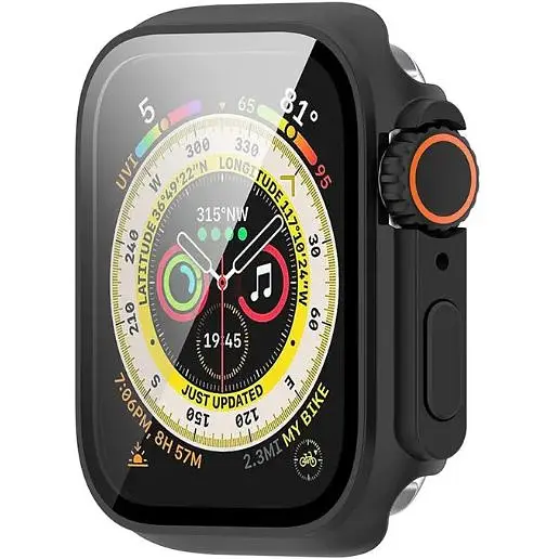 Чохол-накладка DK Пластик Soft-Touch Glass Full Cover Ultra для Apple Watch 41mm (black) - фото 2