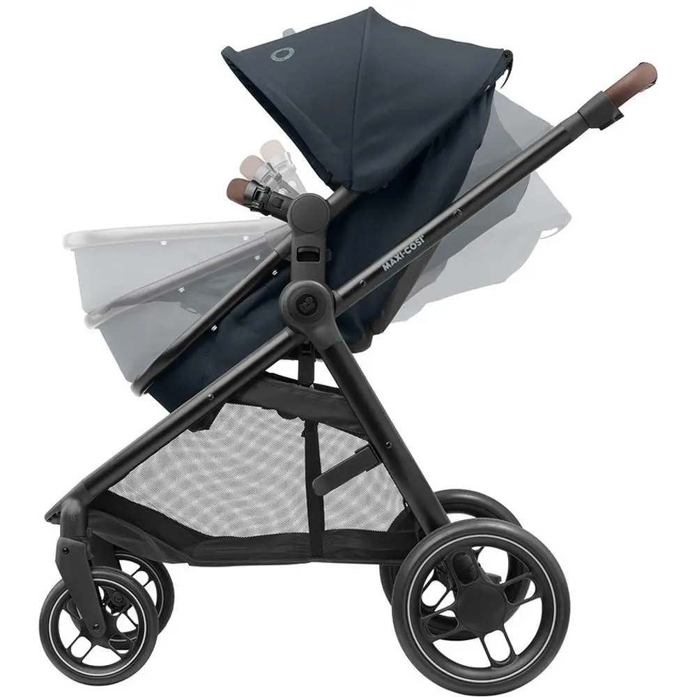 Коляска-трансформер Maxi-Cosi Zelia 3 Duo Essential Graphite, 3 в 1, з автокріслом CabrioFix i-Size, темно-сіра (1930672110) - фото 6