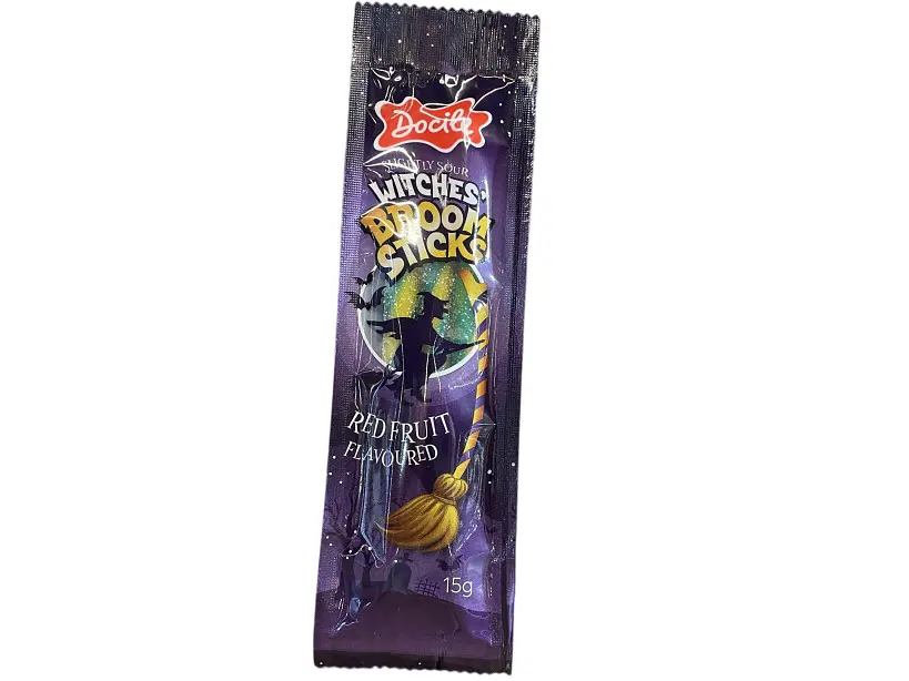 Желейні цукерки Docile Witches Broom Sticks Red Fruit 15 г (7896451929129)