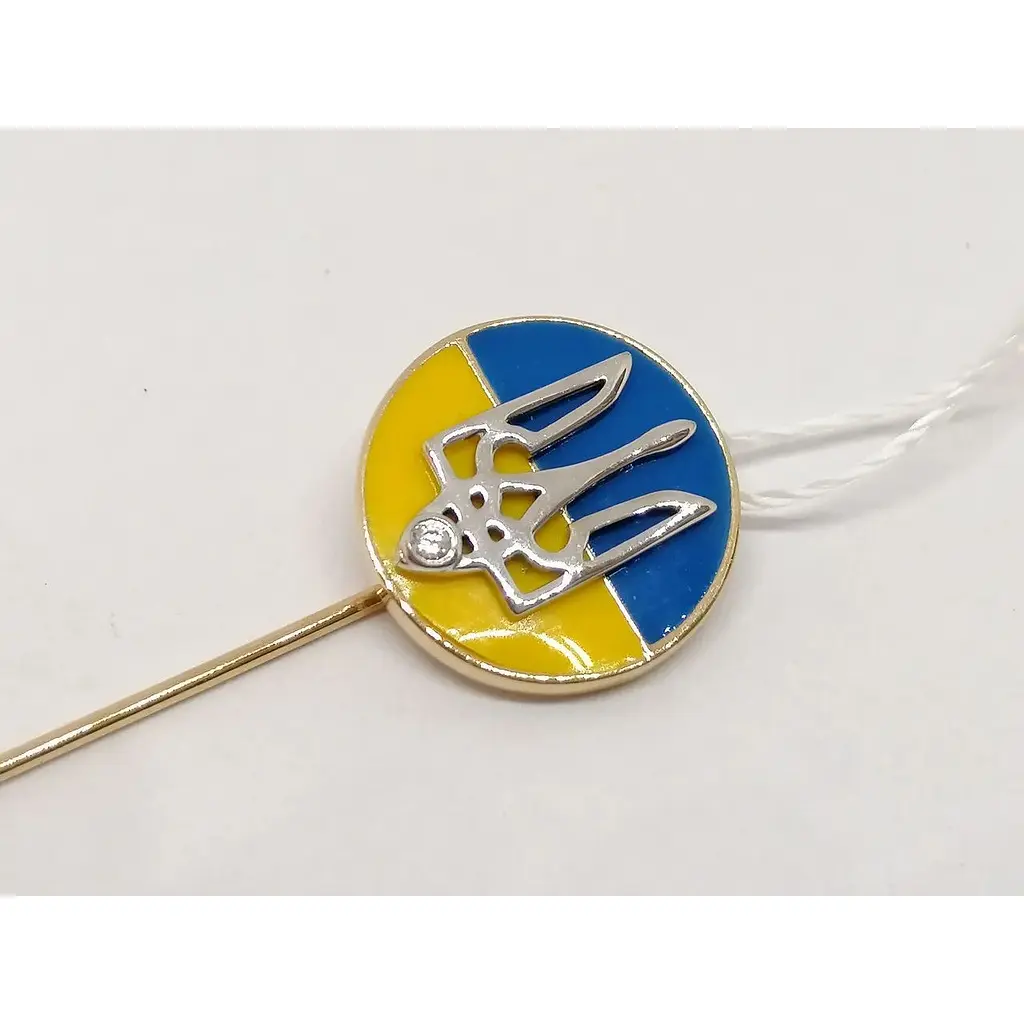 Золота брошка Золотий Вік з фіанітом і емаллю. 4066/01/486 - фото 3