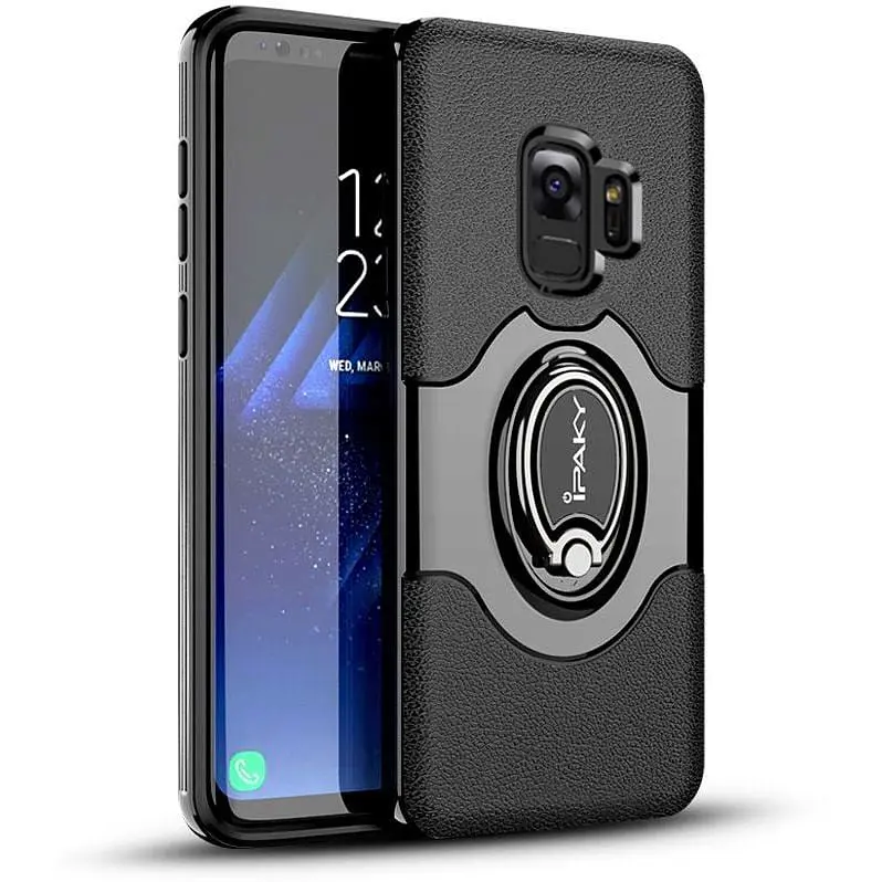 Чохол-накладка iPaky 360° Free Rotation Ring Holder case Samsung Galaxy S9 G960F Black - фото 2