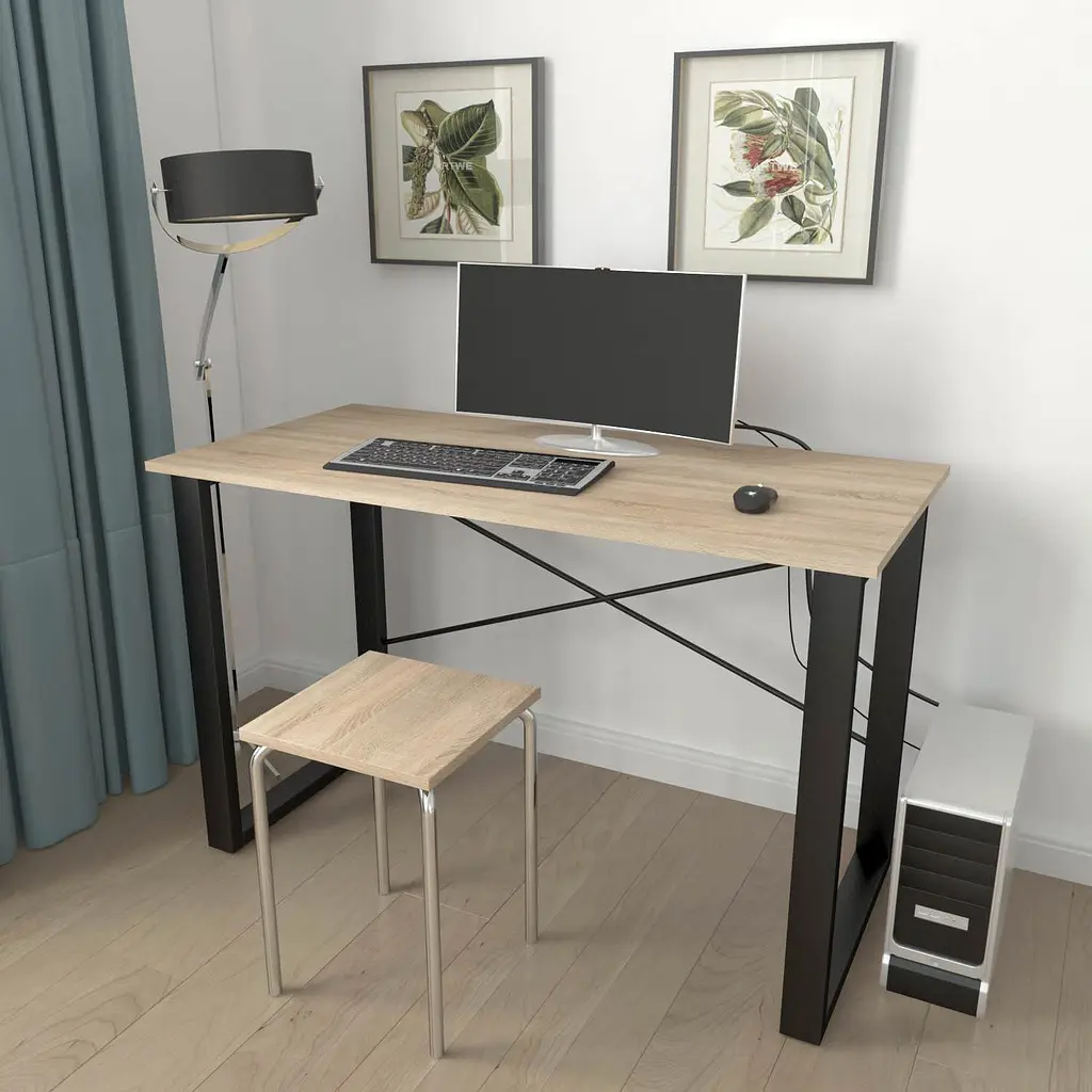 Письмовий стіл Ferrum-decor Драйв 750x1000x700 Чорний метал ДСП Дуб Сонома 16 мм (FRD-103153) - фото 3