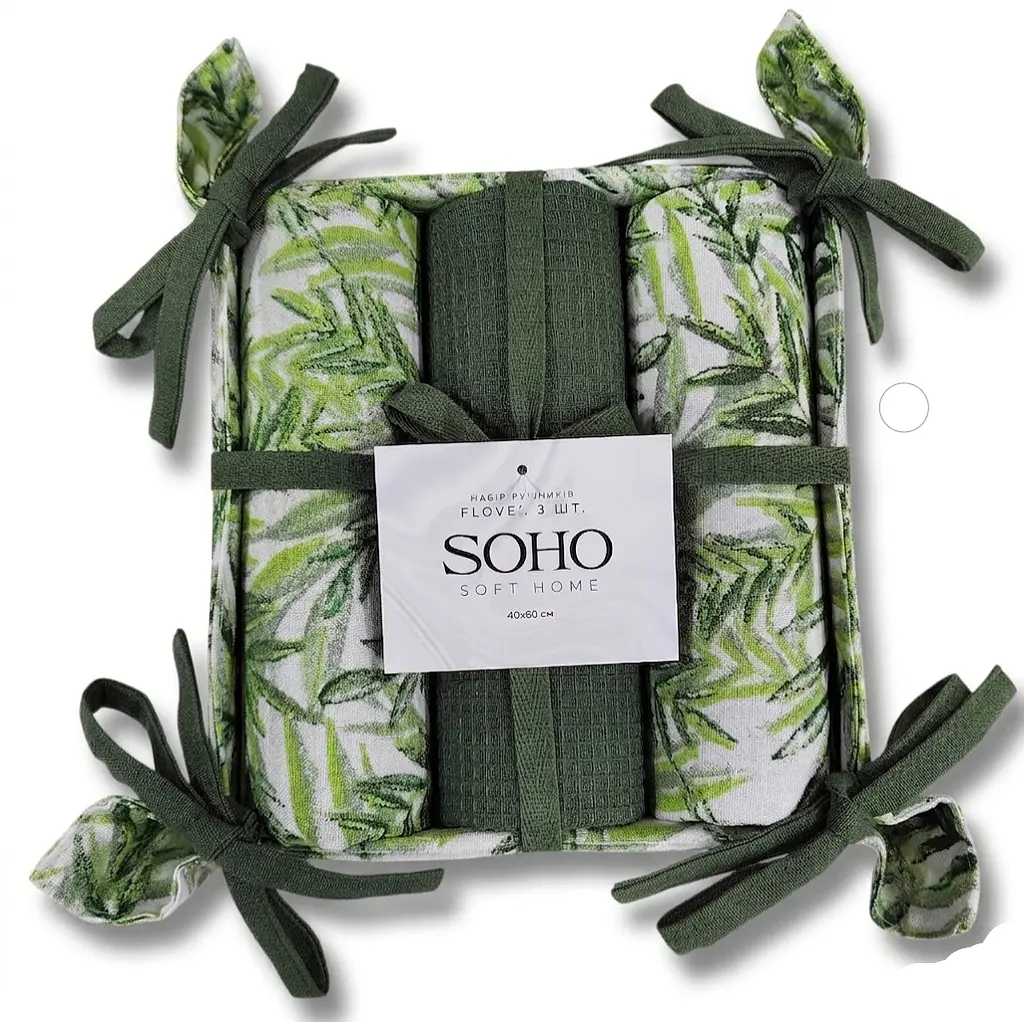 Набір рушників кухонних бавовна 100% SOHO Flower 40х60 см 3 шт (BS 45539H) - фото 4
