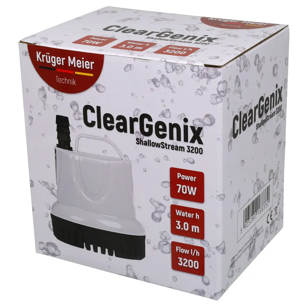 Помпа підйомна з низьким зануренням Kruger Meier ClearGenix 3200 л/г для фонтанів, акваріумів, ємностей - фото 8