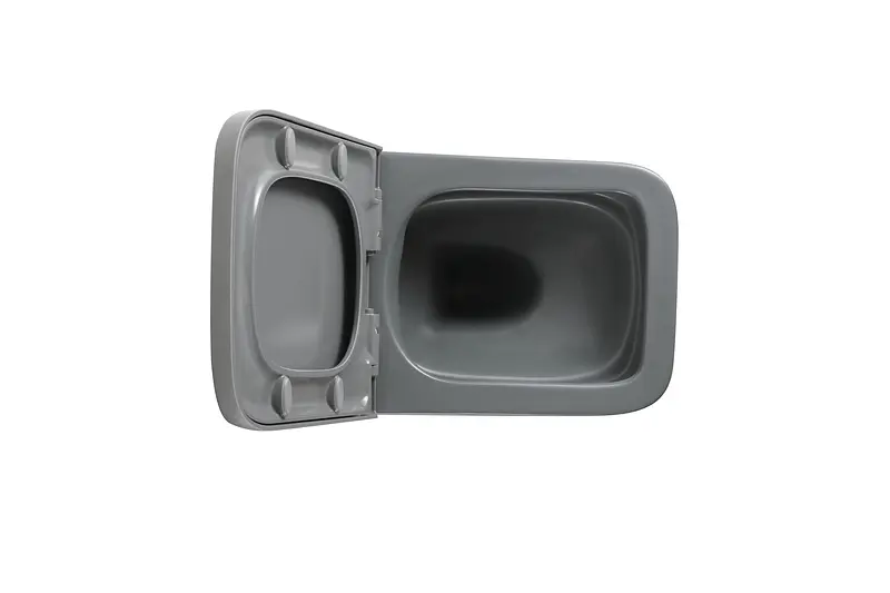 Унитаз подвесной Mixxus Premium Quadro-0305-R gray 510x350x345 мм Rimless MP6656, Графит - фото 10
