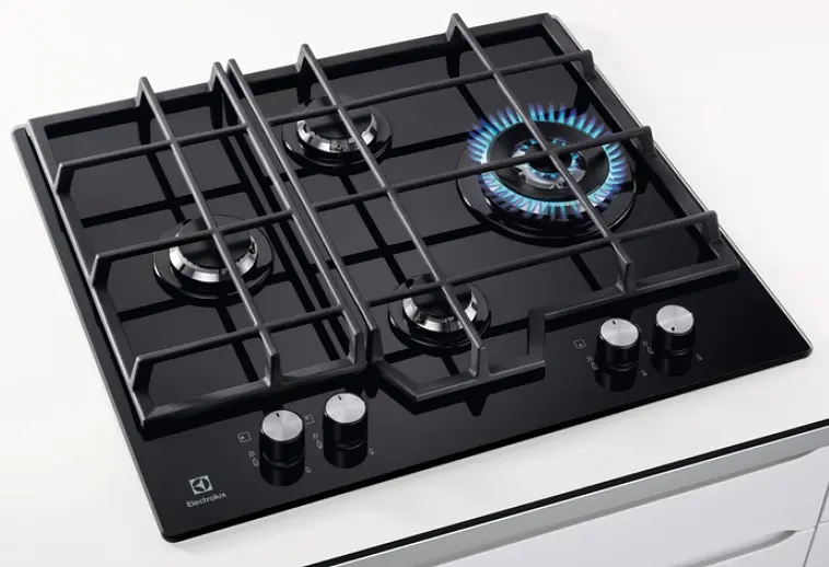 Варильна поверхня газова на склі Electrolux 60 см чавун чорний - фото 2