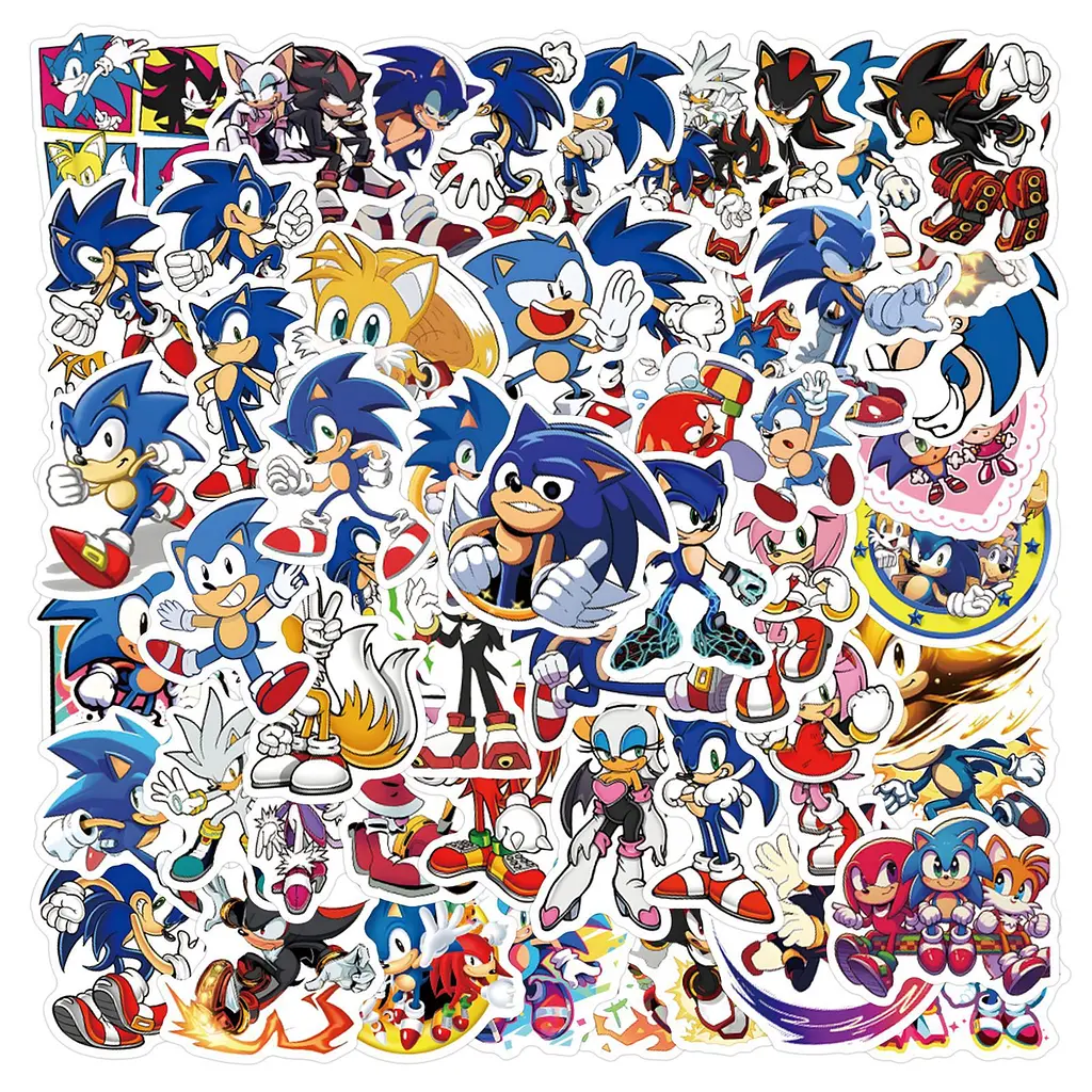 Стікерпак Соник Їжак Набір наклейок GeekLand Sonic the Hedgehog 60 штук - фото 2