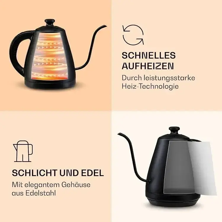 Электрочайник Klarstein Garcon 2000 Вт (10040347) Черный - фото 2