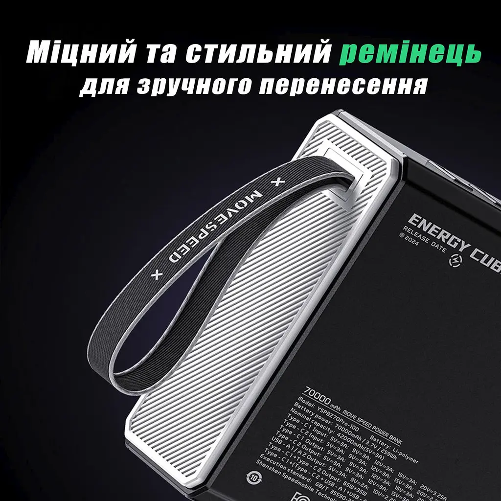 Потужний Повербанк для Ноутбука 100W 70000 mAh MOVESPEED Z70 Pro Power Bank для ноутбуку 65W - 100W 19V 20V 5A зі швидкою зарядкою - фото 8