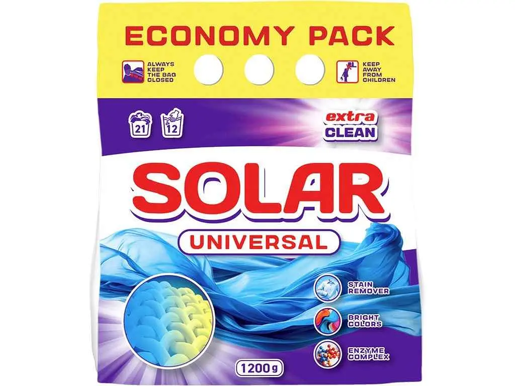 Пральний порошок SOLAR 1,2 кг руч/авт безфосфатний Universal