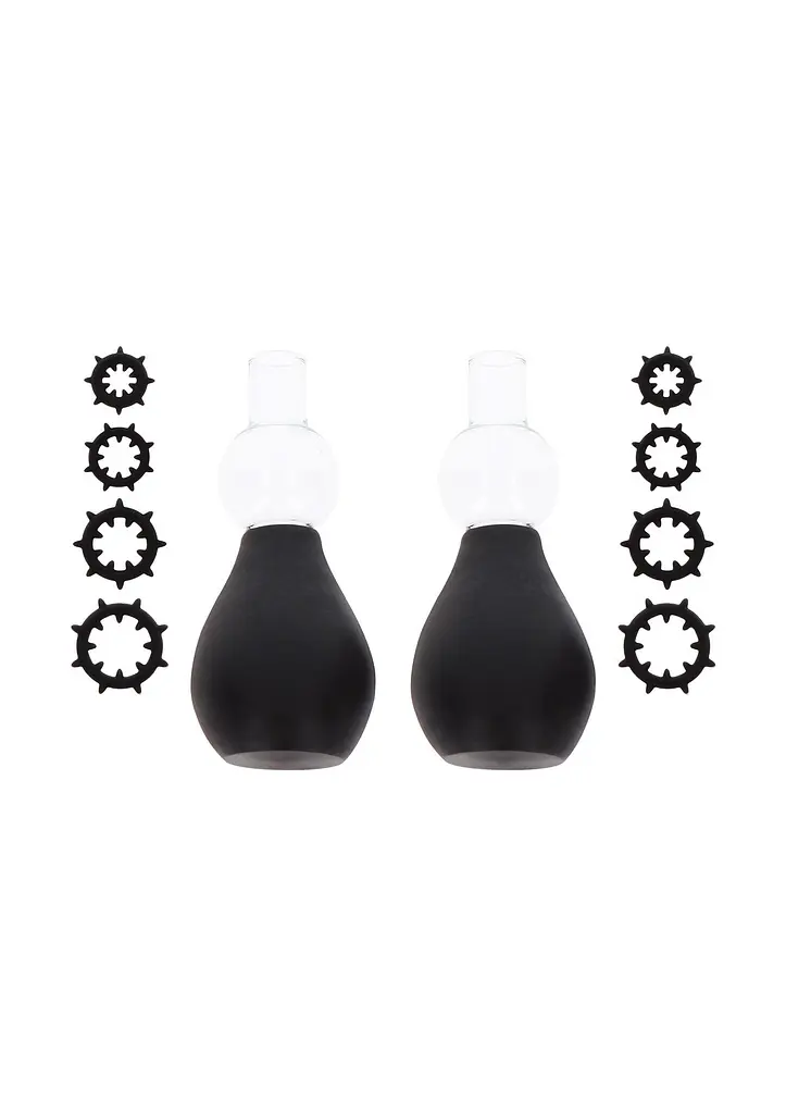 Вакуумные стимуляторы для сосков Taboom Nipple Enlargers With 8 Rings черный - фото 2