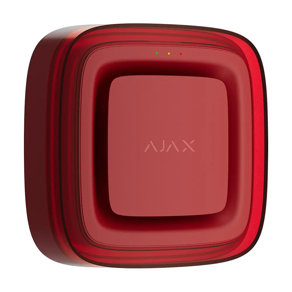 Бездротовий адресний пожежний оповіщувач світлозвуковий Ajax EN54 FireProtect (Sounder/VAD) Jeweller Red (26-00658) - фото 2