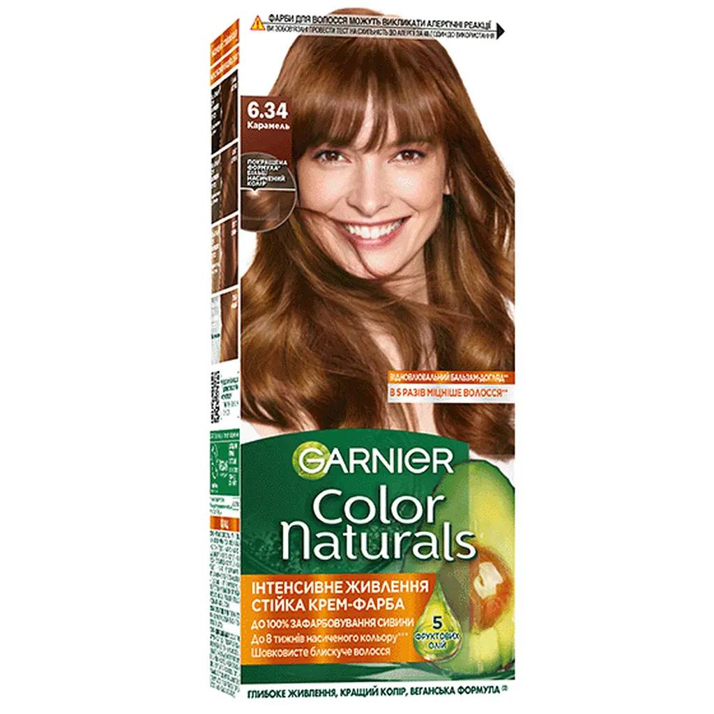 Уцінка. Фарба для волосся Garnier Color Naturals відтінок 6.34 карамель 110 мл (C4431926)
