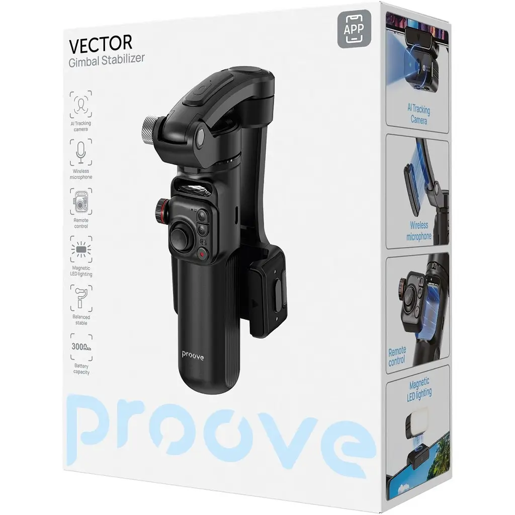 Стабілізатор відеозйомки Proove Vector Gimbal Stabilizer Black (MPVR00002001) [172786] - фото 6