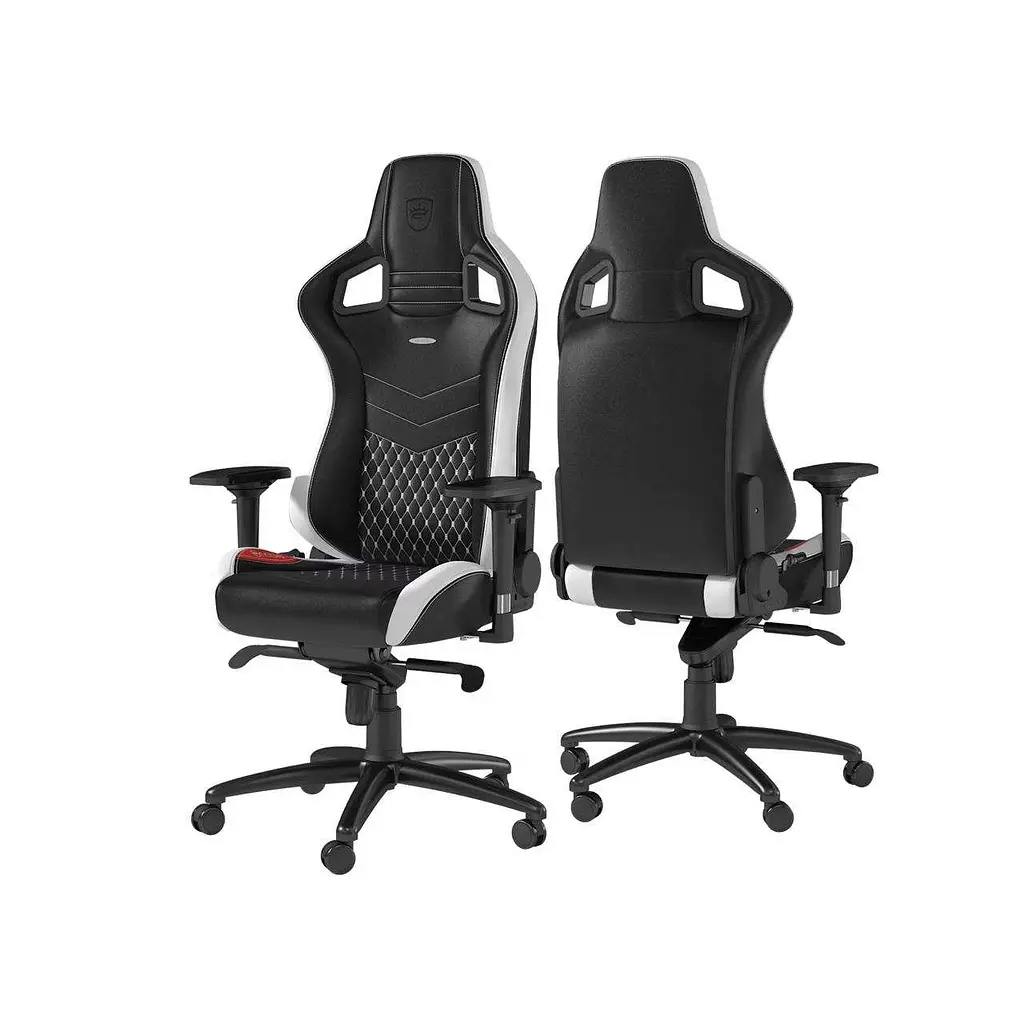 Геймерське крісло Noblechairs EPIC Real Leather Black, White and Red - фото 5