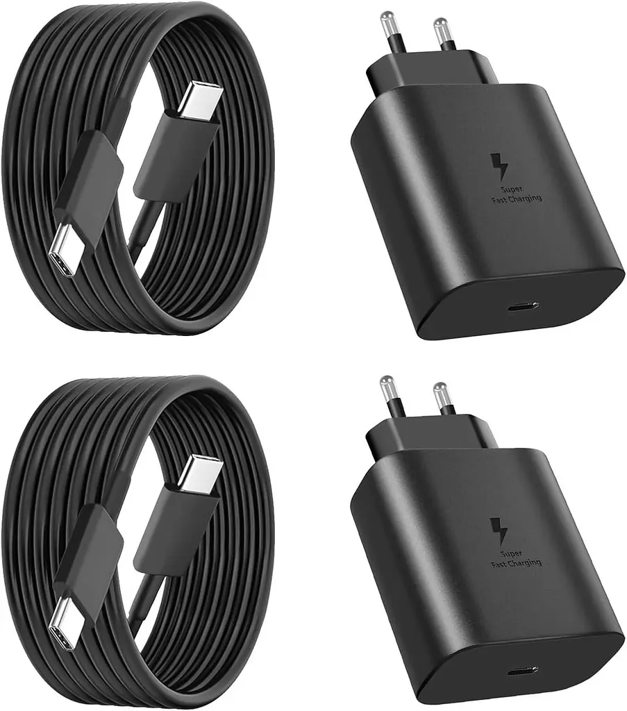 Комплект зарядних пристроїв GaN USB-C 45W, 2 шт, кабелі 1,8 м