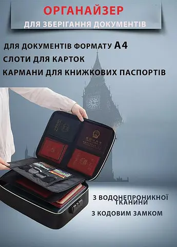 Органайзер для документів з кодовим замком Good Idea на 2 відділення - фото 2