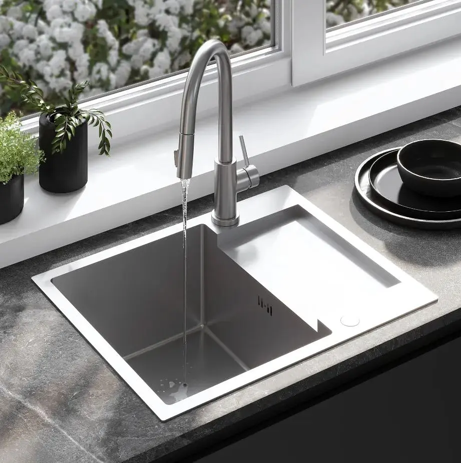 Кухонна мийка Rea Paul 600x480 мм nickel brushed ZLE-06009 - фото 4