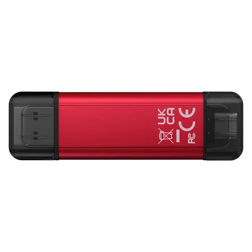 Портативний SSD Kingston Dual USB-A/C 1TB Dual Portable 1050MB/s USB 3.2 Gen 2 червоний/чорний - фото 3